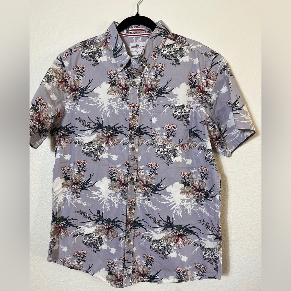 Ditch Plains by Ricky Singh Floral Men's Shirt XL